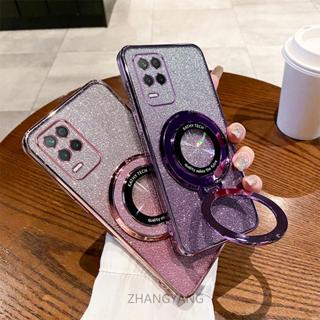 Ốp Lưng Cho Realme 8 4G Realme 8 5G Realme 8 pro Được Trang Bị Phim flash Silicon Mềm Có Chức Năng Giá Đỡ Vỏ Điện Thoại Ống Kính Bao Phủ Toàn Bộ Và Chống Rơi