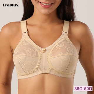Braplux 50D Áo Ngực Bigsize Nữ Size 44 40 Không Dây Không Gọng Áo Ngực Bản To Bảng To Cho Vòng 1 Bra Bigsize Đen Đầy Đủ Che Mỡ Lưng Ôm Gọn Ngực Màu Da Nude 100Kg Cup C D 44