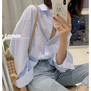 Áo sơ mi nữ tay dài kẻ sọc thời trang hàn quốc