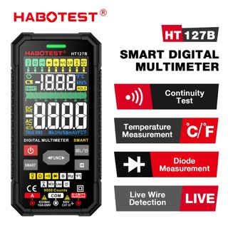 Habotest ht127 đồng hồ vạn năng kỹ thuật số 600v ac/dc thông minh ncv true rms