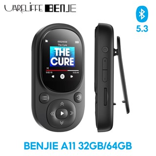 Máy nghe nhạc MP3 Mini Uareliffe BENJIE A11 có kẹp 32G / 64G Hỗ trợ thẻ TF Máy nghe nhạc ghi âm HiFi Bluetooth 5.3 Máy nghe nhạc chạy bộ di động có máy đếm bước sóng FM