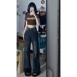 SHISHI quần ống rộng quần nữ jean Hàn Phong Dễ thương Thể thao Popular WNK24205CM 7Z240217