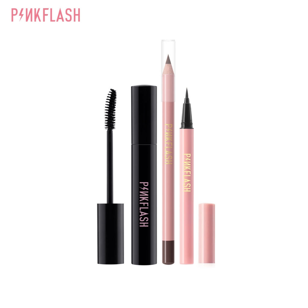 PINKFLASH Bộ trang điểm mắt Với eyeliner mascara chì kẻ mày 3pcs