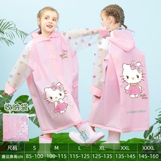 Áo mưa cao cấp họa tiết hoạt hình Hello Kitty ngộ nghĩnh cực kỳ dễ thương dành cho trẻ em