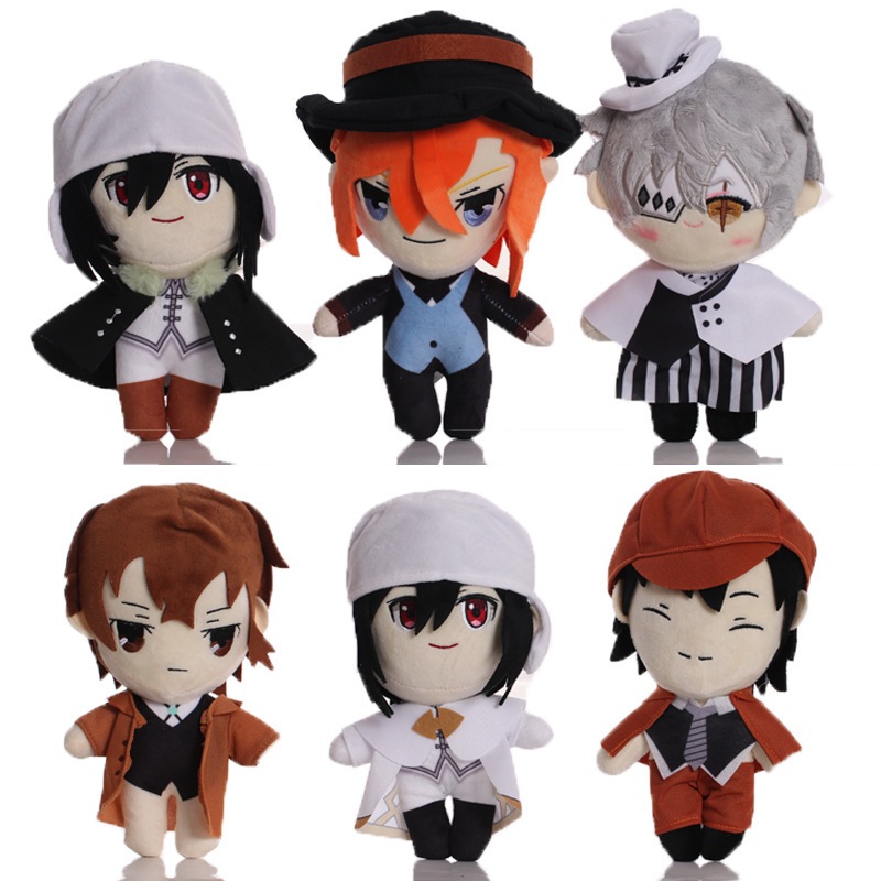 24cm Anime Đi Lạc Chó Sang Trọng Dazai Osamu Edogawa Renpo Gogol Nakahara Chuuya Fyodor D Sang Trọng Đồ Chơi Búp Bê Nhồi Bông Mềm Quà Tặng Sinh Nhật Trẻ Em