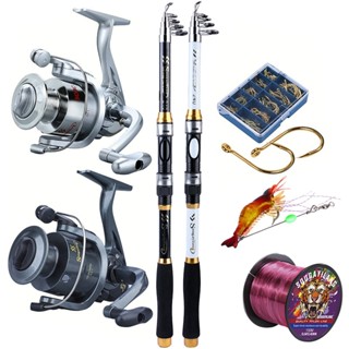  Sougayilang 1.8-2.4M Bộ cần câu bằng sợi thủy tinh chất lượng cao 6BB Câu cá 5.2: 1 Tỷ lệ tốc độ Câu cá nước ngọt Câu cá ngoài trời 