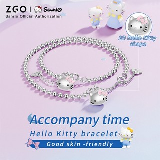 Zgo x Sanrio Hello Kitty HelloKitty Vòng Tay Mẹ-Con Gái Cha Mẹ-Con Trẻ Em Dễ Thương Bạc s925 Bạc 6059