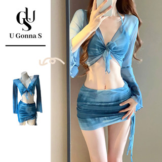 U Gonna S Bikini Bộ Đồ Bơi Đi Biển Nữ Gợi Cảm Đẩy Lên Đệm 4 Mảnh 2024 Phong Cách Mới Có Che Tay Dài Cao Cấp Thời Trang Dễ Thương Thể Thao Co Giãn