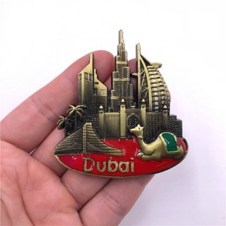 Nhãn dán trang trí tủ lạnh từ tính Vương quốc Anh Ý Rome Pháp Paris Mỹ Qatar Tháp nghiêng Pisa Kim loại nam châm tủ lạnh