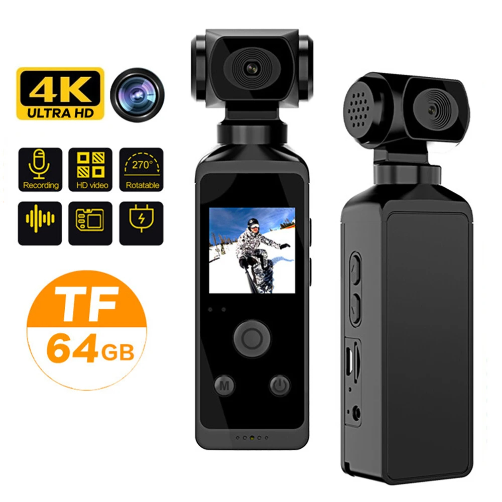 Camera hành động Mini 4K HD Trang chủ DV Video từ tính Ghi âm Cảm biến chuyển động Túi thể thao Máy quay nhỏ