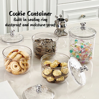 Hộp Đựng Bánh Quy Tròn Kín Bình Bảo Quản Hạt Bình Gia Vị Ăn Nhẹ Hạt Bảo Quản Bình Nhựa Trong Suốt Nhà Bếp Cấp Thực Phẩm
