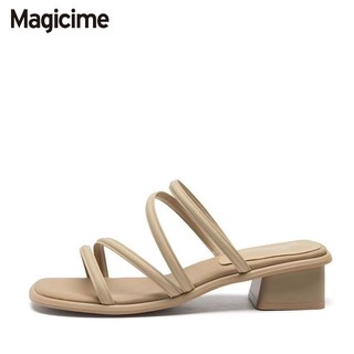 Magicime Dép  Gót Dày 2024 Phong Cách Mới Mùa Hè Phù Hợp Với Váy Nhỏ 4.5cm