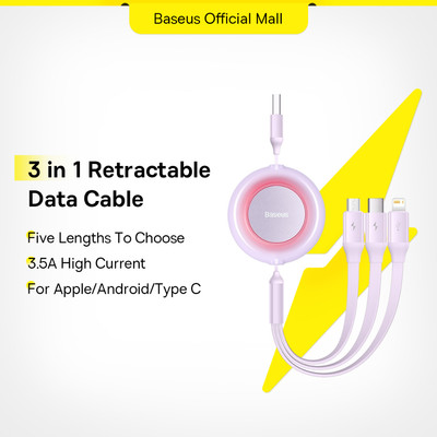 Dây cáp sạc BASEUS USB 100W / 66W 3 trong 1 chuyên dụng thích hợp cho Macbook Samsung Xiaomi Phone 14