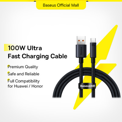 Cáp sạc BASEUS 100W USB Type C cho Huawei Honor