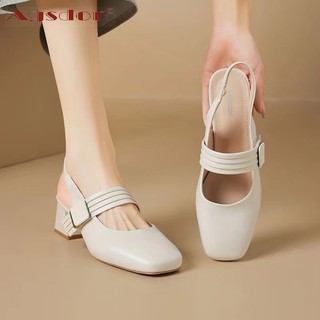 Giày Sandal La Mã Agsdon Nữ 2024 Phong Cách Mới Đi Lại Khối Gót Tất Cả Trận Đấu Mary Jane Giày