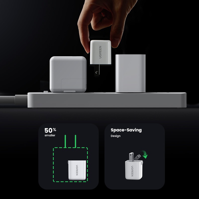 Ugreen 20W USB C Sạc Nhanh PD 3.0 Sạc Tường Cắm Tương Thích Cho iPhone 16 Pro Max 14 Pro Max, Galaxy, Pixel 4 / 3, iPad Mini / Pro, Airpods Pro | BigBuy360 - bigbuy360.vn