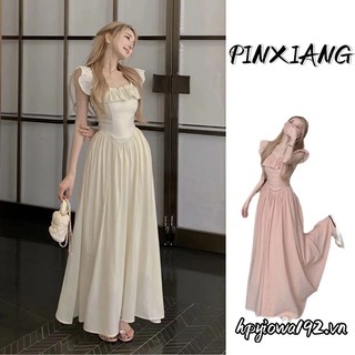 Pinxiang Váy chữ A lệch lưng kiểu dáng mới dành cho nữ