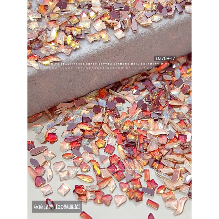 Maillard Phụ Kiện Hạt Kim Cương Nhỏ Đế Phẳng Trang Trí Móng Tay