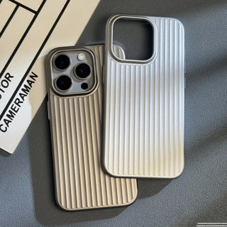 【Anti-slip strips/Corrugated stripes/Matte PC hard case/Gray】Ốp lưng compatible for iPhone 13 14 15 pro max  case