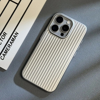 【Anti-slip strips/Corrugated stripes/Matte PC hard case/Gray】Ốp lưng compatible for iPhone 13 14 15 pro max  case
