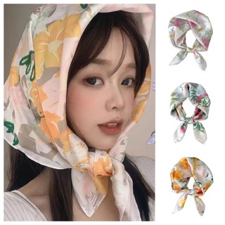 Khăn choàng cổ chống nắng đa chức năng thông thường Khăn choàng trang trí Khăn choàng lụa Satin Khăn vuông 70cm
