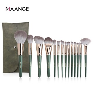 Bộ 14 cọ trang điểm chuyên nghiệp MAANGE kèm túi đựng da chất lượng cao