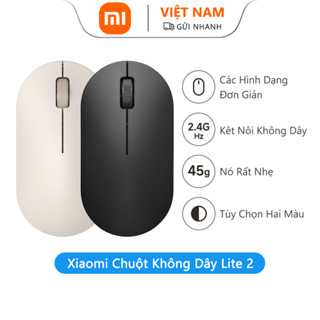 Chuột không dây Xiaomi Lite 2, Kết nối không dây 2.4GHz, Cầu chì nhẹ 45g, Tùy chọn hai màu