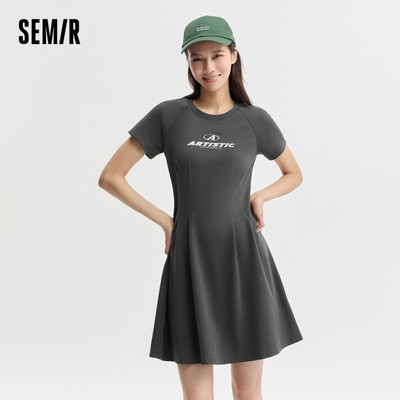 Semir Đầm Nữ Eo Hẹp Tay Raglan 2024 Phong Cách Mới Mùa Hè Váy Chữ Xu Hướng Thường Ngày