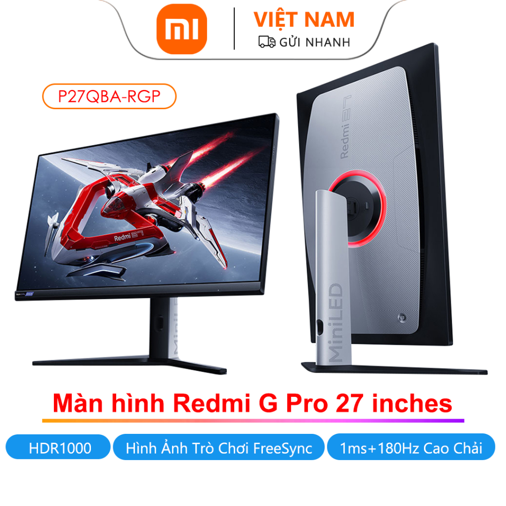 Xiaomi Youpin Redmi Esports Display G Pro 27, 180Hz Bàn chải cao, Phản hồi 1ms, Đèn LED 4608, Đèn LED Mini chấm lượng tử QD, cho màn hình máy tính xách tay
