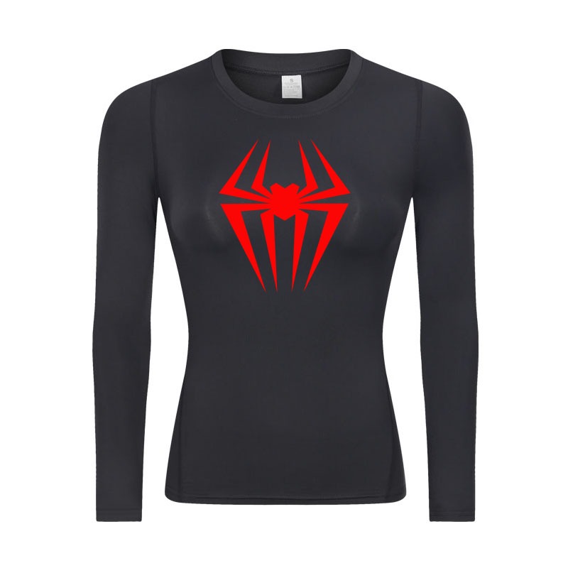 Người Nhện Thể Thao Chống Nắng Dài Tay Nén Nữ yoga Lớp Cơ Bản Thể Thao Tập gym Chạy Nhanh Khô cs