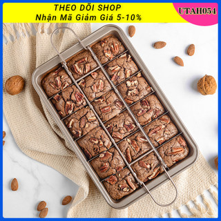 Khay Nướng Bánh Brownie Chống Dính Thép Không Gỉ Vuông Khuôn Cupcake