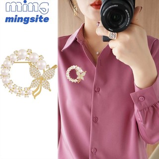 Mingsite Mới Phong Cách Hàn Quốc Đính Kim Cương Dễ Thương Ngọc Trai Bướm Trâm Thời Trang Nữ Trang Sức Phụ Kiện