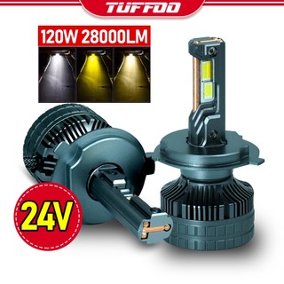 Tuffoo 2 Bóng Đèn Pha LED Xe Tải 3 Màu 24V 120W 28000LM H4 9003 Chùm Cao / Thấp H7 H1 D2H 6000K / 3000K / 4300K - (T63)