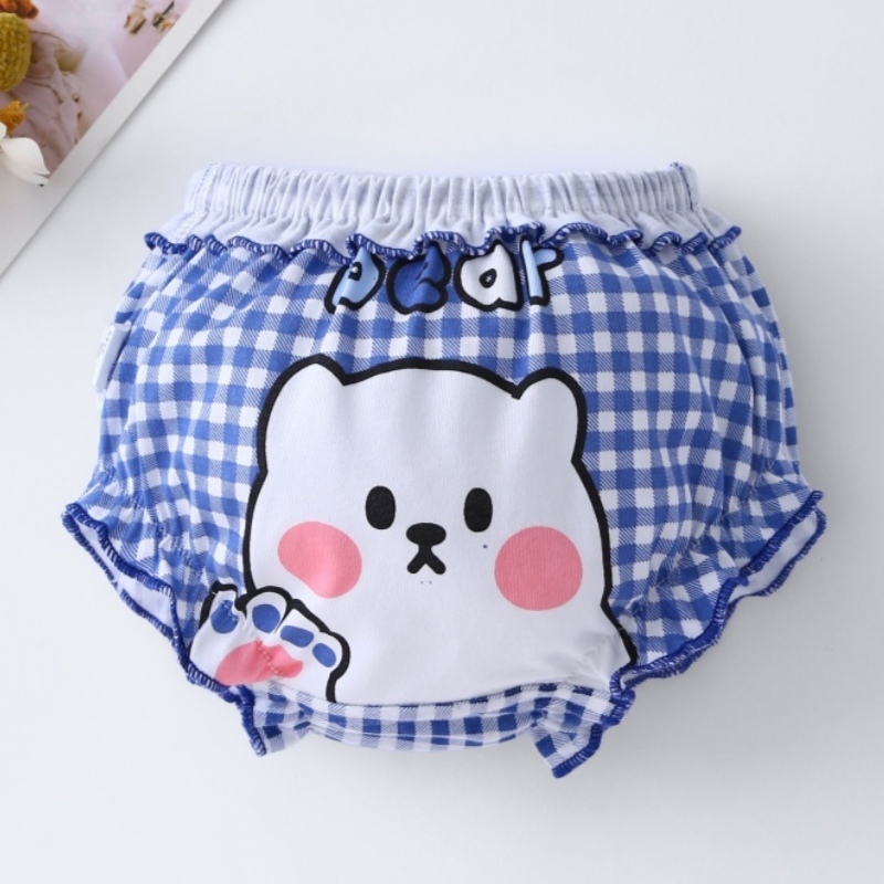 Lucky Big Cat® Set 4 quần lót Luckybigcat cotton in họa tiết xinh xắn thoải mái cho bé