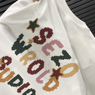 Áo thun trắng cổ tròn nữ áo thun đa năng mới 100% cotton