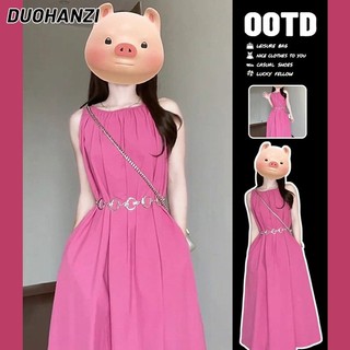 Duohanzi Nữ Mới Không Tay Áo Vest Chữ A Tính Khí Quả mâm xôi Đỏ