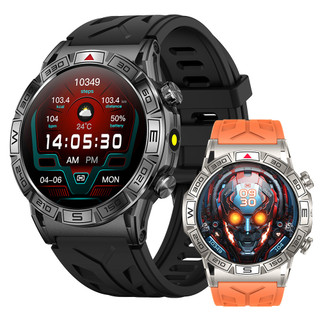 Đồng hồ thông minh KC80 1.43inch Amoled HD Màn hình lớn La bàn Đèn pin Cuộc gọi Bluetooth Giám sát sức khỏe Đồng hồ thông minh thể thao ngoài trời