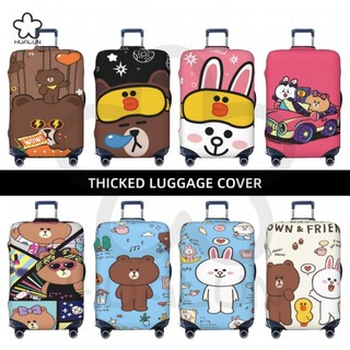 Line Friends Dày Hành Lý Bảo Vệ 18 / 24 / 28 / 32 Trong Vali Du Lịch Co Giãn Cao Spandex Vỏ Bảo Vệ