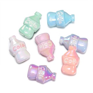 St. kunkka 2 Chiếc 19 * 30 Mm Acrylic UV Mạ Màu Trơn Cola Chai Hạt Có Thể Được Sử Dụng Cho DIY Vòng Cổ Vòng Tay Làm