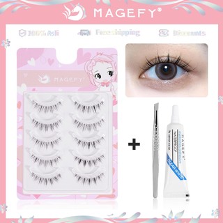MAGEFY Bộ 5 Cặp Lông Mi Giả 3D Kiểu Công Chúa Tự Nhiên