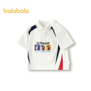 Áo thun bé trai Balabala 2024 Mới cotton polyester thoải mái phong cách mùa hè