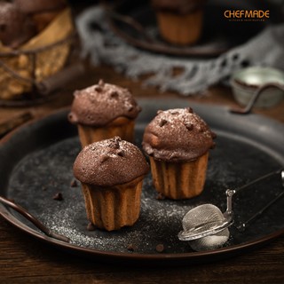 Chefmade Mini Canele Khuôn Bánh Chảo, 12 Khoang Mini Canele Muffin Dụng Cụ Nướng Bánh Cupcake Chảo Cho Lò Nướng WK9950