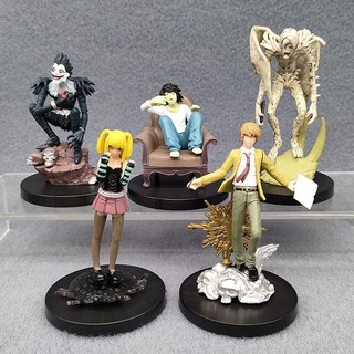 5 cái / bộ 8-12cm anime death note hình l.lawliet yagami light kira misa amane ryuuku rem pvc nhân vật hành động mô hình máy tính để bàn trang trí đồ chơi búp bê