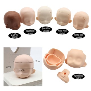 Đầu búp bê DOD cho 1 / 12 BJD Body OB11 GSC nendoroid YMY Obitsu11 Doll 1 / 12 BJD Head Chứa 3 phần (Hỗ trợ mặt + mặt + mặt sau) 5 màu