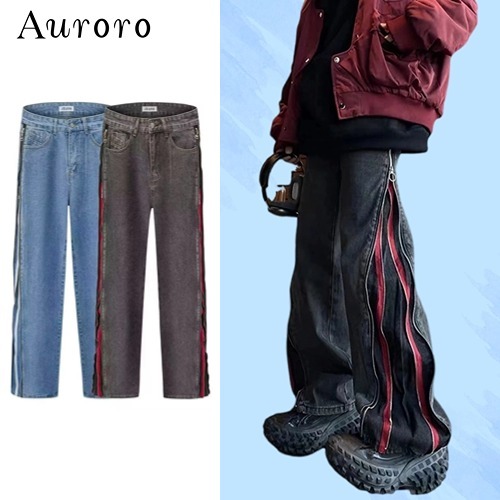 Quần jean cạp cao hiphop quần jean ống loe Cao Cấp quần jean ống đứng denim quần jean ống suông unis