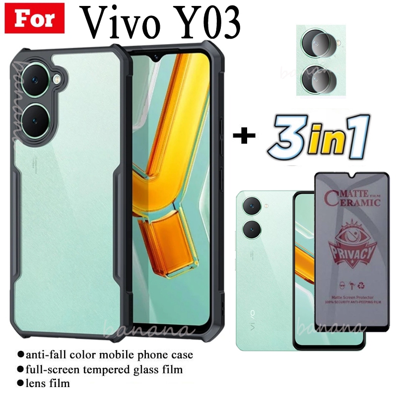 Ốp Điện Thoại Chống Sốc 3 Trong 1 VIVO Y03 Cho VIVO Y 03 Y02 Y02S Y02A Y02T Y01 Chống Gián Điệp Mềm 
