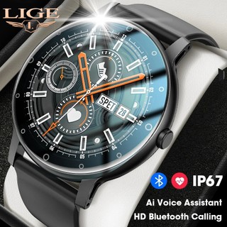 LIGE HD Full Màn hình cảm ứng Cuộc gọi Bluetooth Đồng hồ thông minh Quay số tùy chỉnh Đồng hồ đeo tay nữ Thể thao chống nước theo thời gian thực Theo dõi sức khỏe Đồng hồ thông minh nhịp tim cho Android iOS