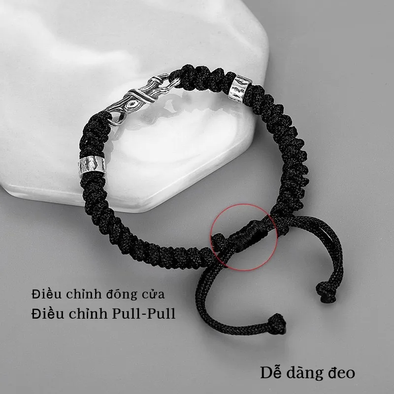 Vòng Tay Dây Bện Bằng Gỗ Phong Cách Retro Thời Trang Cho Nam
