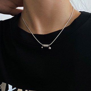 Thép titan lò xo vòng cổ cuộn dây xoắn ốc mặt dây chuyền vòng cổ hip hop phụ kiện