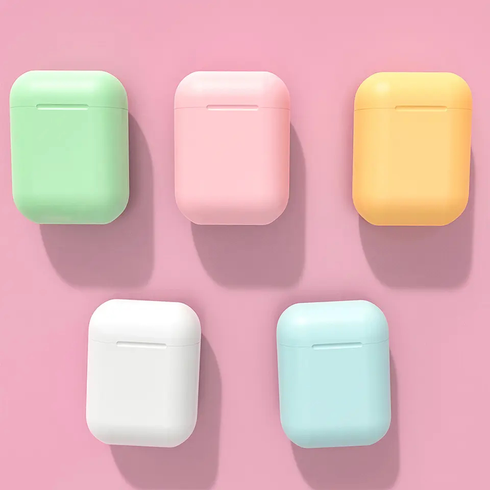 Tai nghe bluetooth màu macaron tai nghe 3d touch tws 5.0 tai nghe thể thao i12 không dây có mic